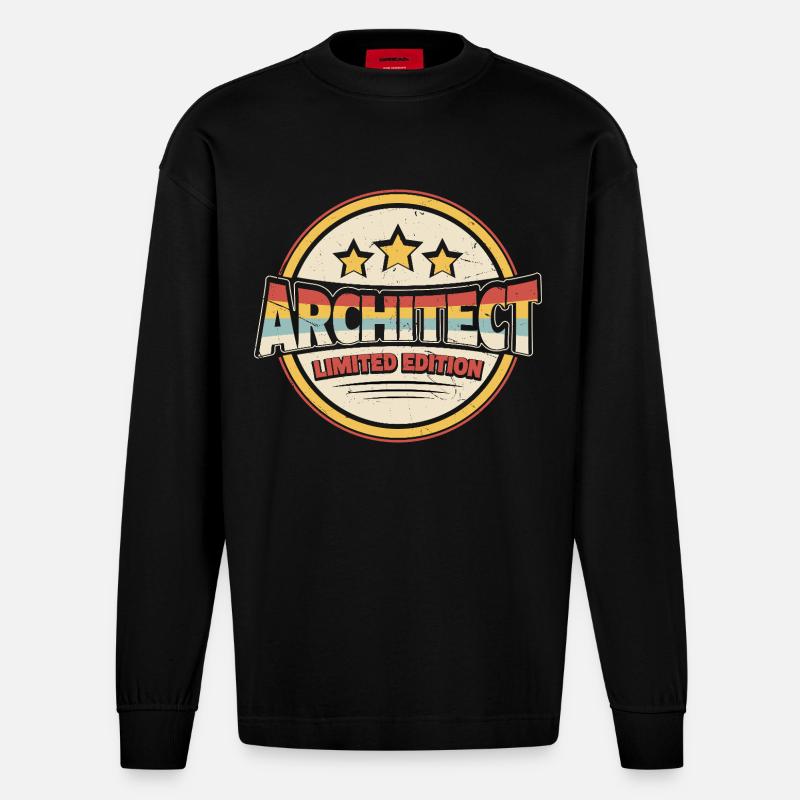 Architecte - Manches longues bio épais oversize fabriqué en UE - SOLID BLACK