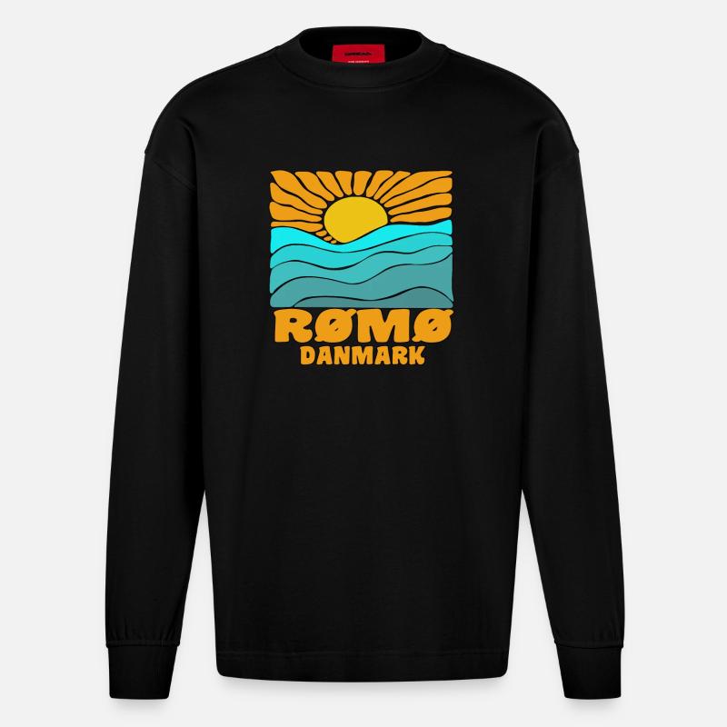 Romo Römo - Manches longues bio épais oversize fabriqué en UE - SOLID BLACK