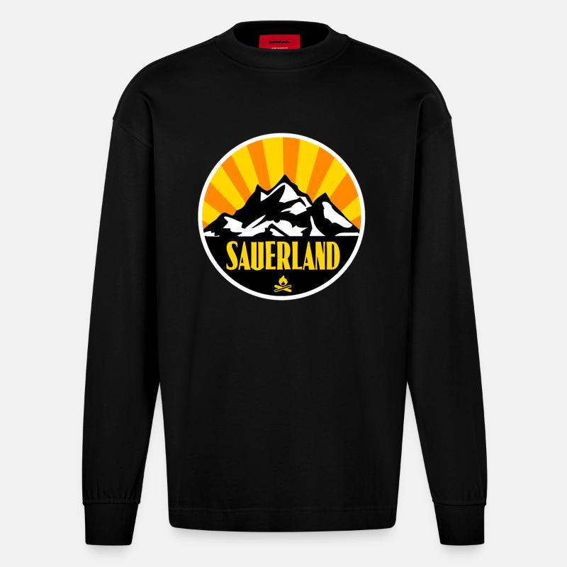 Sauerland - Heavyweight Oversized Organic Langarmshirt Made in EU - SOLID BLACK