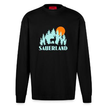 Sauerland - Heavyweight Oversized Organic Langarmshirt Made in EU - SOLID BLACK - Vorne