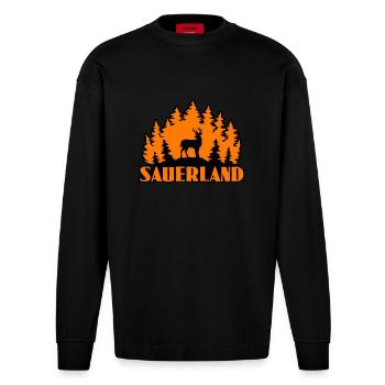 Sauerland - Heavyweight Oversized Organic Langarmshirt Made in EU - SOLID BLACK - Vorne