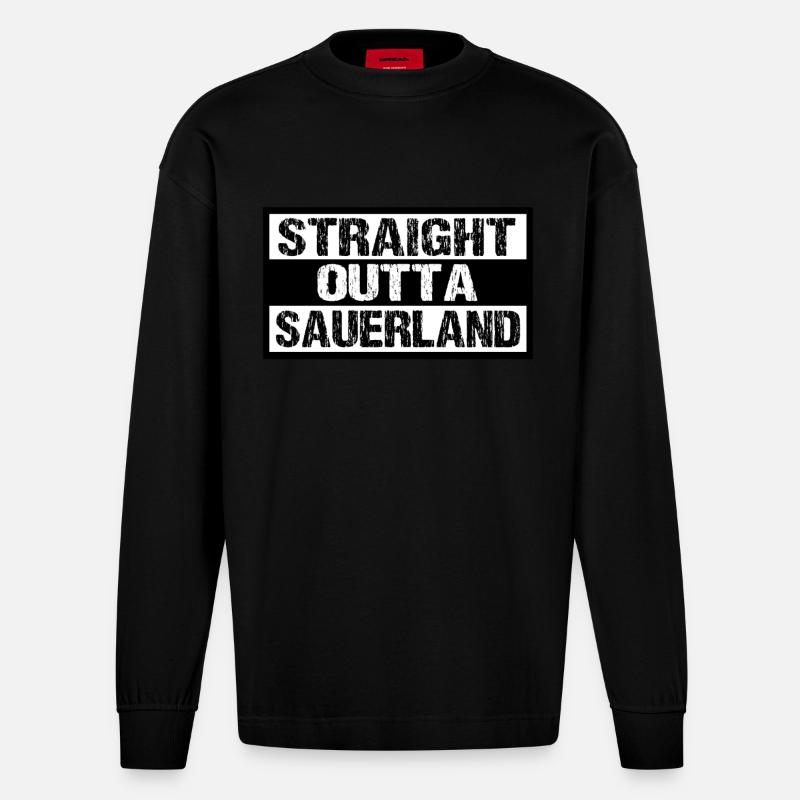 Sauerland - Heavyweight Oversized Organic Langarmshirt Made in EU - SOLID BLACK