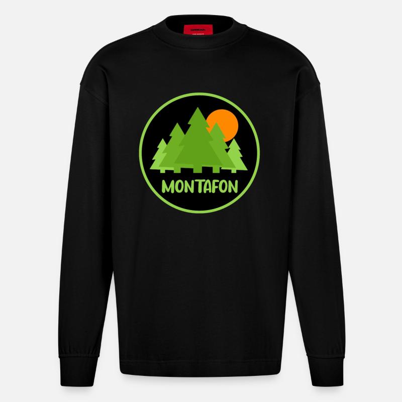 Montafon - Heavyweight Oversized Organic Langarmshirt Made in EU - SOLID BLACK