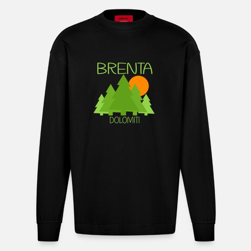 Brenta - Manches longues bio épais oversize fabriqué en UE - SOLID BLACK