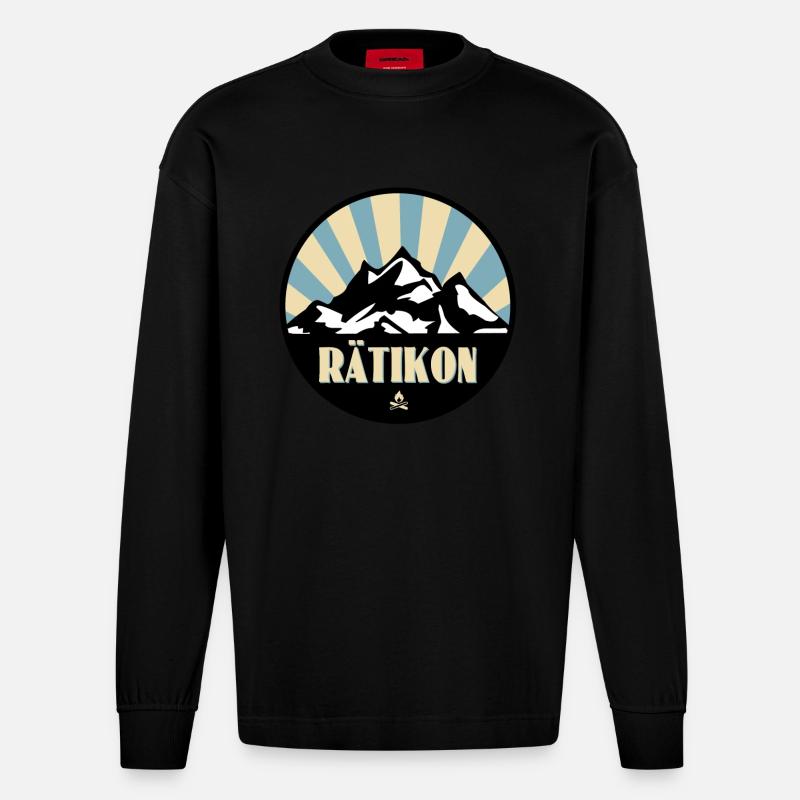 Rätikon - Heavyweight Oversized Organic Langarmshirt Made in EU - SOLID BLACK
