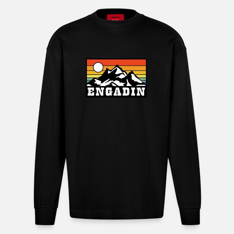 Engadin - Heavyweight Oversized Organic Langarmshirt Made in EU - SOLID BLACK