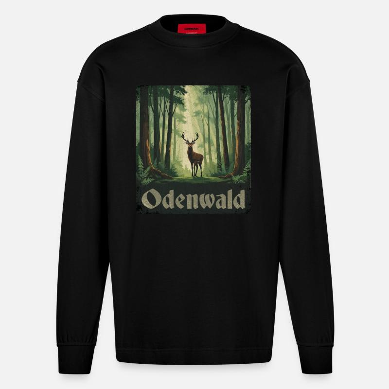 Odenwald - Heavyweight Oversized Organic Langarmshirt Made in EU - SOLID BLACK