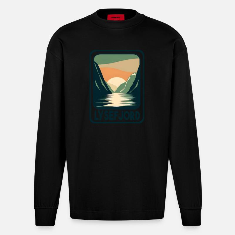 Lysefjord - Heavyweight Oversized Organic Langarmshirt Made in EU - SOLID BLACK