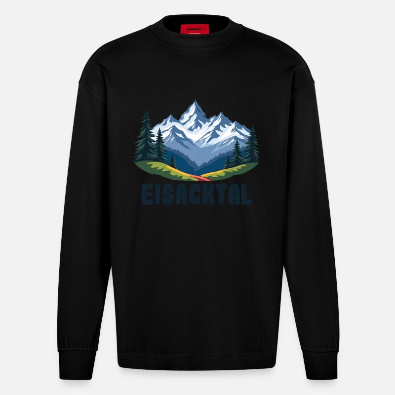 Valle Isarco - Manches longues bio épais oversize fabriqué en UE - SOLID BLACK