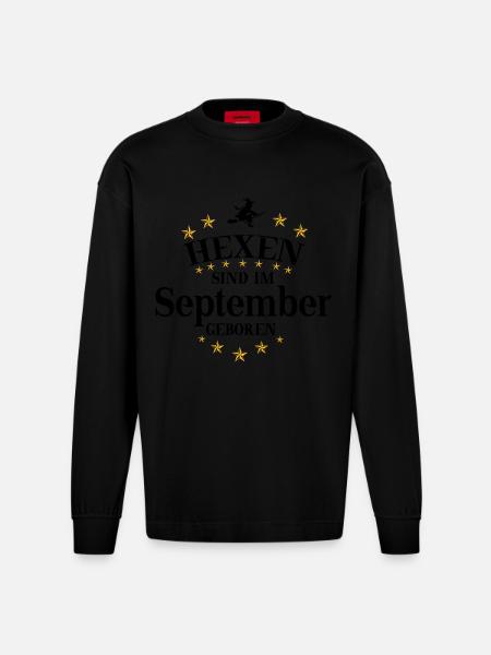 Witches September - Heavyweight Oversized Organic Longsleeve Shirt Made in EU - SOLID BLACK