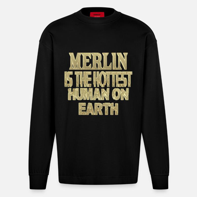 Merlin - Heavyweight Oversized Organic Langarmshirt Made in EU - SOLID BLACK