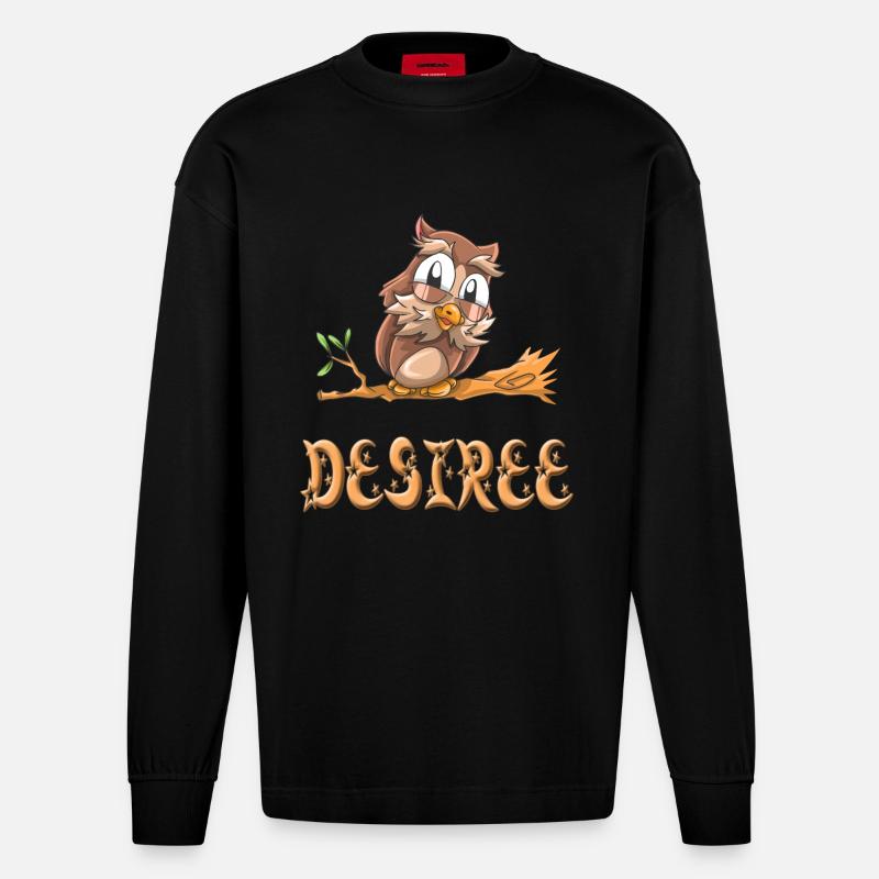 Eule Desiree - Heavyweight Oversized Organic Langarmshirt Made in EU - SOLID BLACK