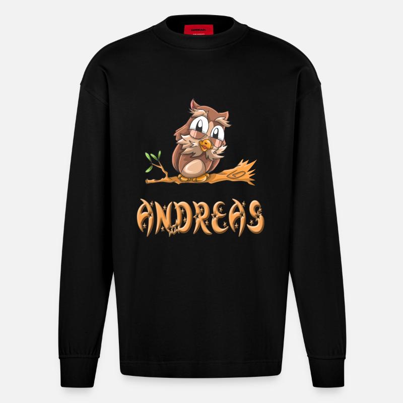 Eule Andreas - Heavyweight Oversized Organic Langarmshirt Made in EU - SOLID BLACK