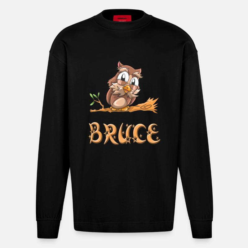 Eule Bruce - Heavyweight Oversized Organic Langarmshirt Made in EU - SOLID BLACK