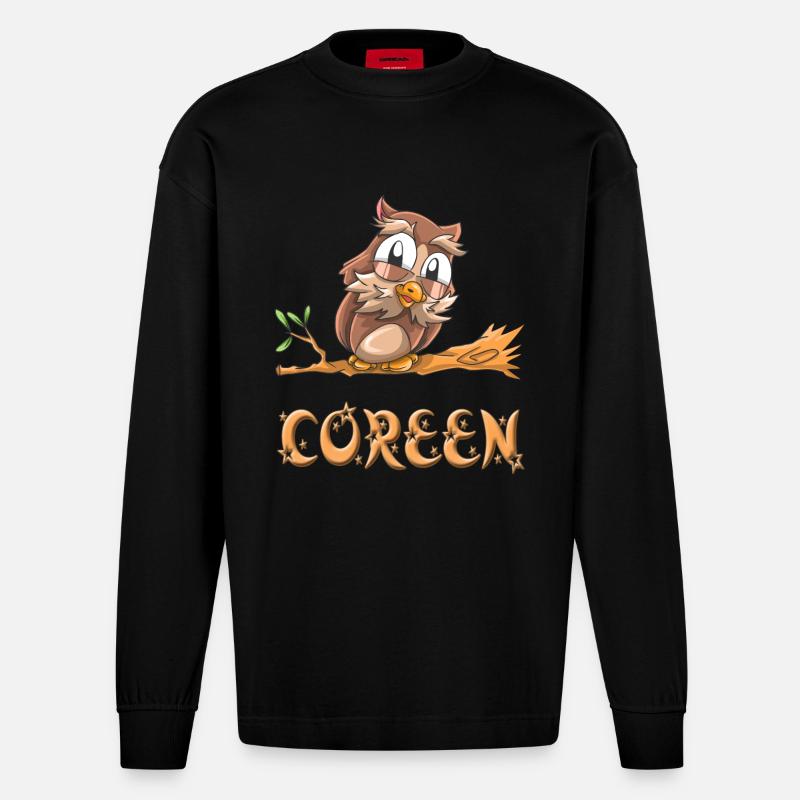 Eule Coreen - Heavyweight Oversized Organic Langarmshirt Made in EU - SOLID BLACK