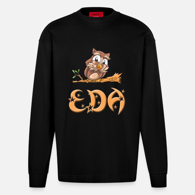 Eule Eda - Heavyweight Oversized Organic Langarmshirt Made in EU - SOLID BLACK