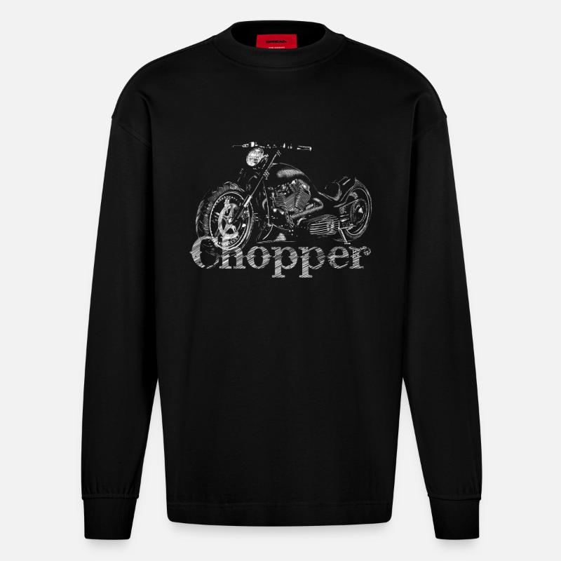 chopper - Heavyweight Oversized Organic Langarmshirt Made in EU - SOLID BLACK