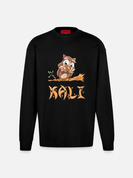 Owl Kali - Heavyweight Oversized Organic Longsleeve Shirt Made in EU - SOLID BLACK