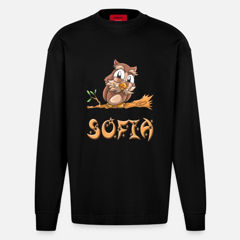 Eule Sofia - Heavyweight Oversized Organic Langarmshirt Made in EU - SOLID BLACK