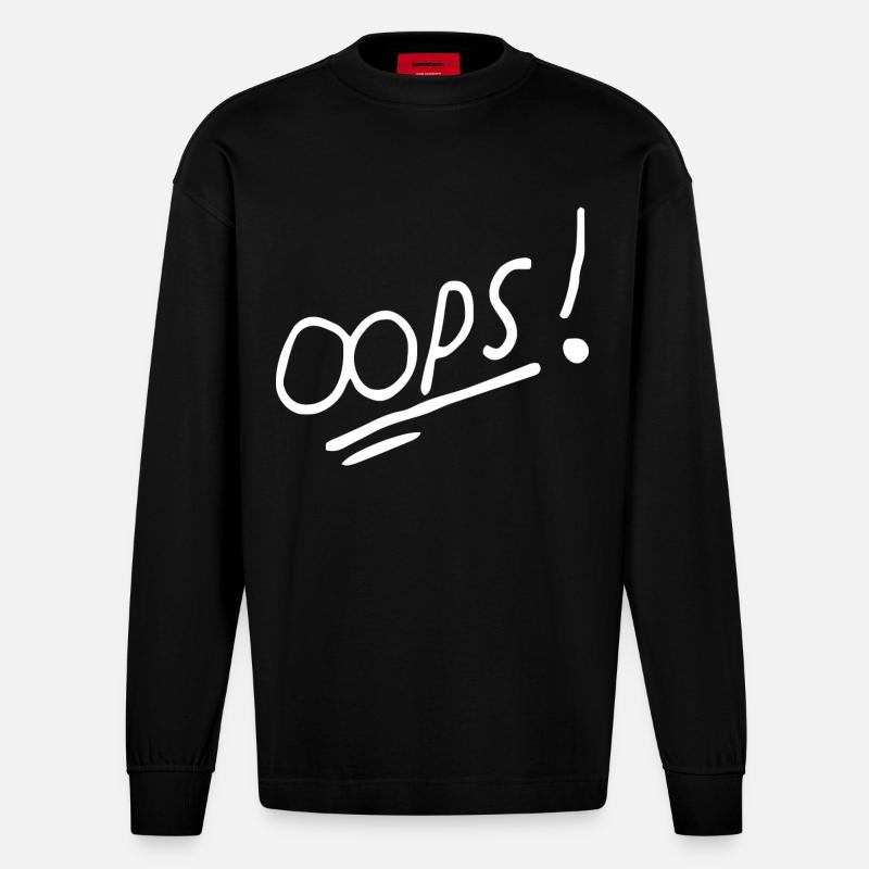 Lebendiges handschriftliches Textdesign - Heavyweight Oversized Organic Langarmshirt Made in EU - SOLID BLACK