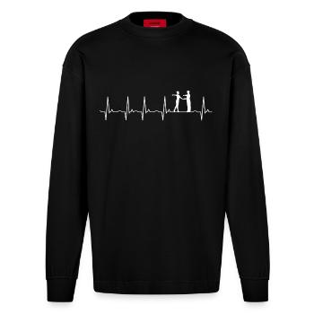 Couple dance dancer dancer choreography gift - Heavyweight Oversized Organic Longsleeve Shirt Made in EU - SOLID BLACK - Front