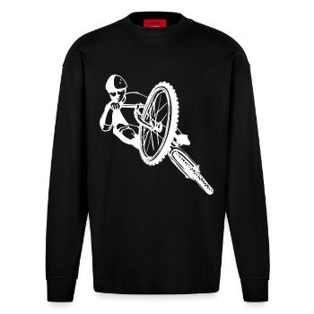 VTT - Descente - Manches longues bio épais oversize fabriqué en UE - SOLID BLACK - Devant