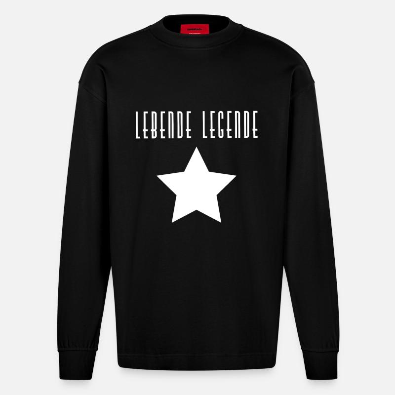 Lebende Legende - Heavyweight Oversized Organic Langarmshirt Made in EU - SOLID BLACK