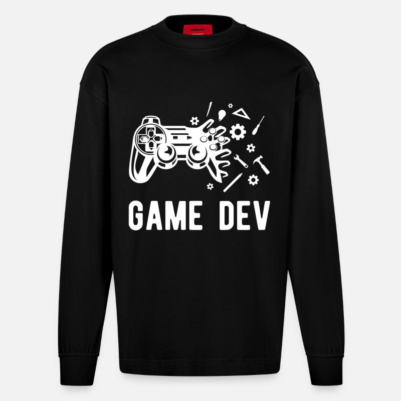 Game Dev - Manches longues bio épais oversize fabriqué en UE - SOLID BLACK