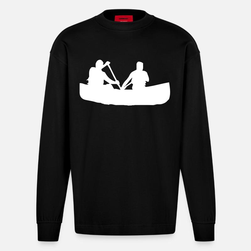 Paddeln - Heavyweight Oversized Organic Langarmshirt Made in EU - SOLID BLACK