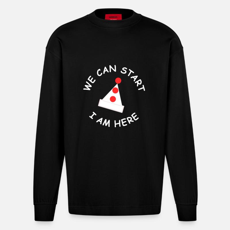 Weihnachts Karneval - Heavyweight Oversized Organic Langarmshirt Made in EU - SOLID BLACK