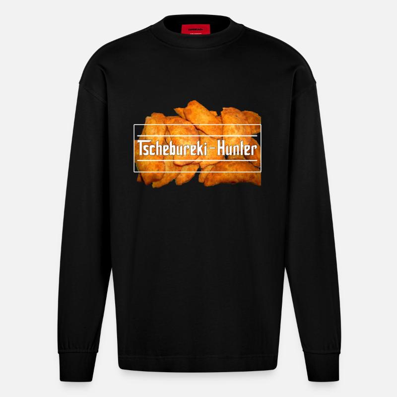 Tschebureki-Hunter - Heavyweight Oversized Organic Langarmshirt Made in EU - SOLID BLACK