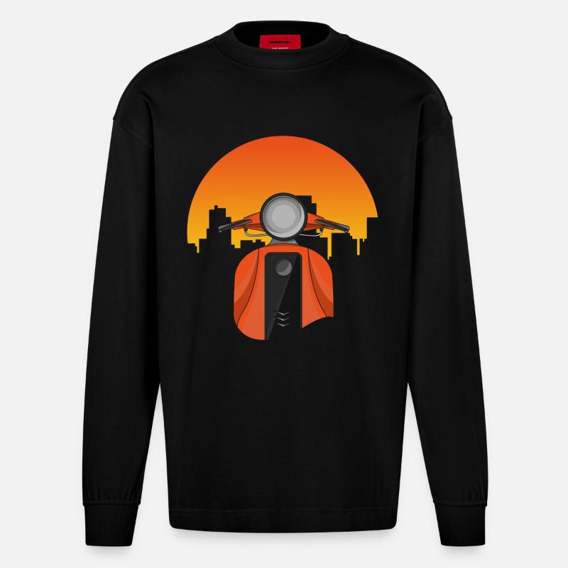 Altes Moped - Heavyweight Oversized Organic Langarmshirt Made in EU - SOLID BLACK