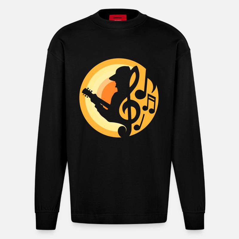 Guitariste - Manches longues bio épais oversize fabriqué en UE - SOLID BLACK