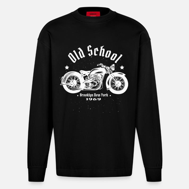 Biker - Heavyweight Oversized Organic Langarmshirt Made in EU - SOLID BLACK