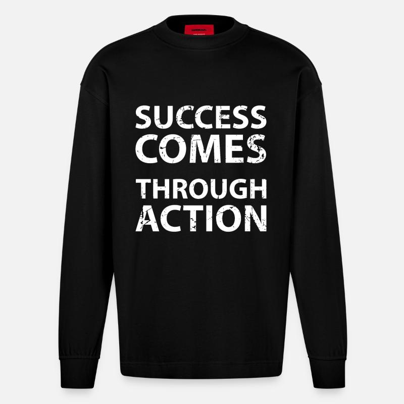 Motivation - Heavyweight Oversized Organic Langarmshirt Made in EU - SOLID BLACK