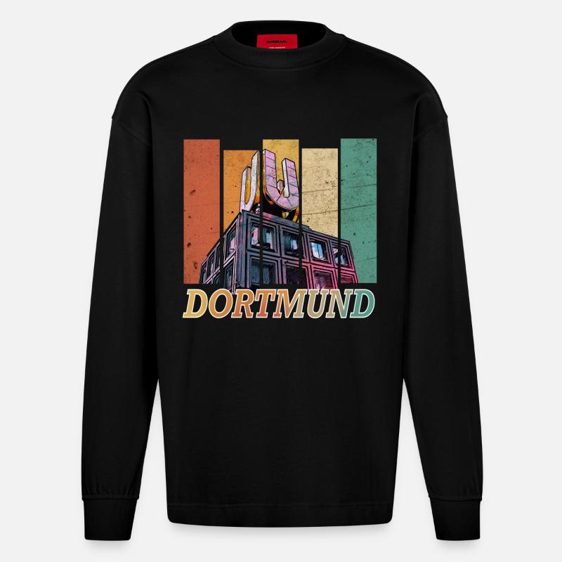 Dortmund - Heavyweight Oversized Organic Langarmshirt Made in EU - SOLID BLACK