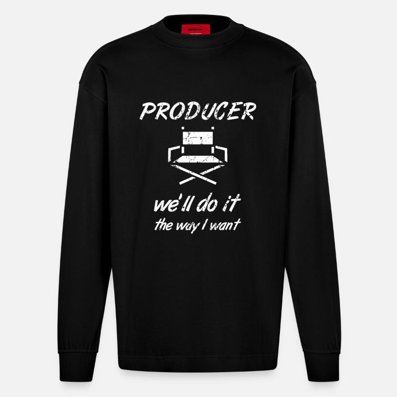 Videoproduzent - Heavyweight Oversized Organic Langarmshirt Made in EU - SOLID BLACK