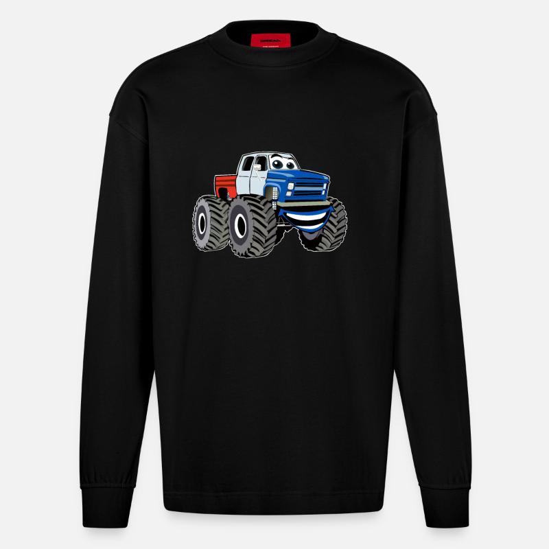 Monstertruck - Heavyweight Oversized Organic Langarmshirt Made in EU - SOLID BLACK