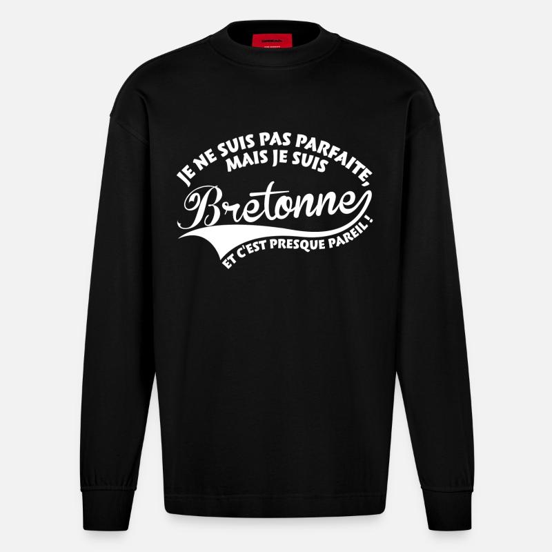 Parfaite Bretonne - Manches longues bio épais oversize fabriqué en UE - SOLID BLACK