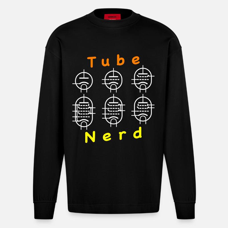 Tube à vide Nerd - Manches longues bio épais oversize fabriqué en UE - SOLID BLACK