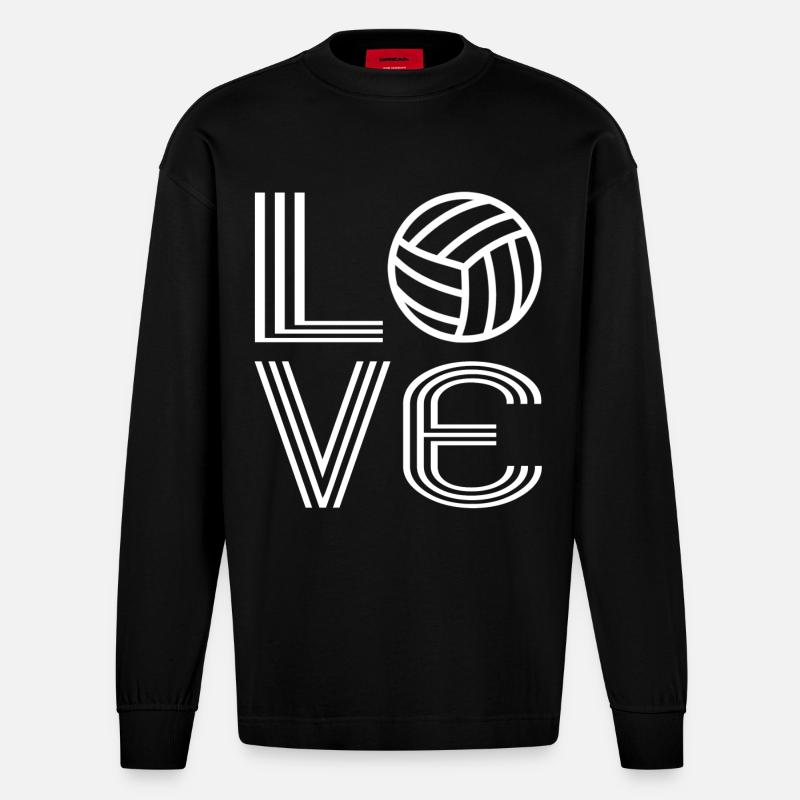 Le volley-volley - Manches longues bio épais oversize fabriqué en UE - SOLID BLACK
