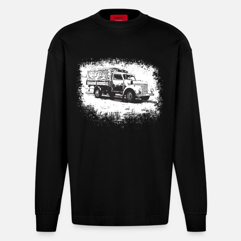 Framo Barkas V 901/2 - Heavyweight Oversized Organic Langarmshirt Made in EU - SOLID BLACK