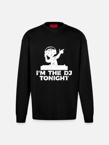 Diskjockey Witz - Heavyweight Oversized Organic Langarmshirt Made in EU - SOLID BLACK