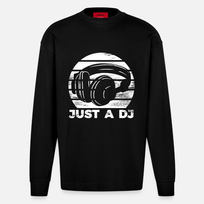 DJ - Heavyweight Oversized Organic Langarmshirt Made in EU - SOLID BLACK