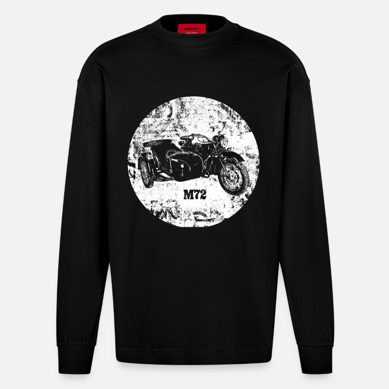 Ural M72 - Heavyweight Oversized Organic Langarmshirt Made in EU - SOLID BLACK