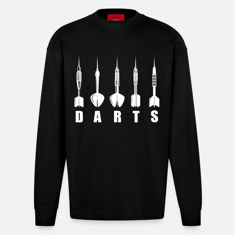 Logo de Dart Darts Darts - Manches longues bio épais oversize fabriqué en UE - SOLID BLACK