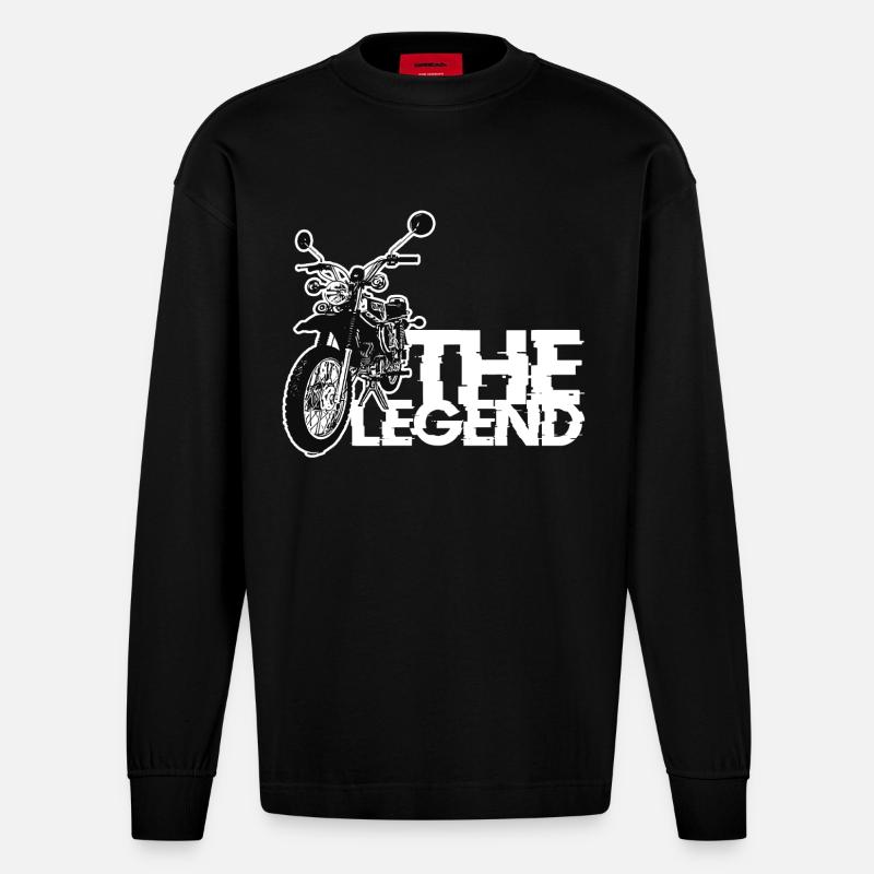 Simson - S51 - Enduro - The Legend - Heavyweight Oversized Organic Langarmshirt Made in EU - SOLID BLACK