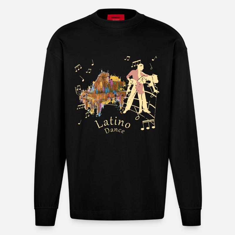 Danseuse latino - Manches longues bio épais oversize fabriqué en UE - SOLID BLACK
