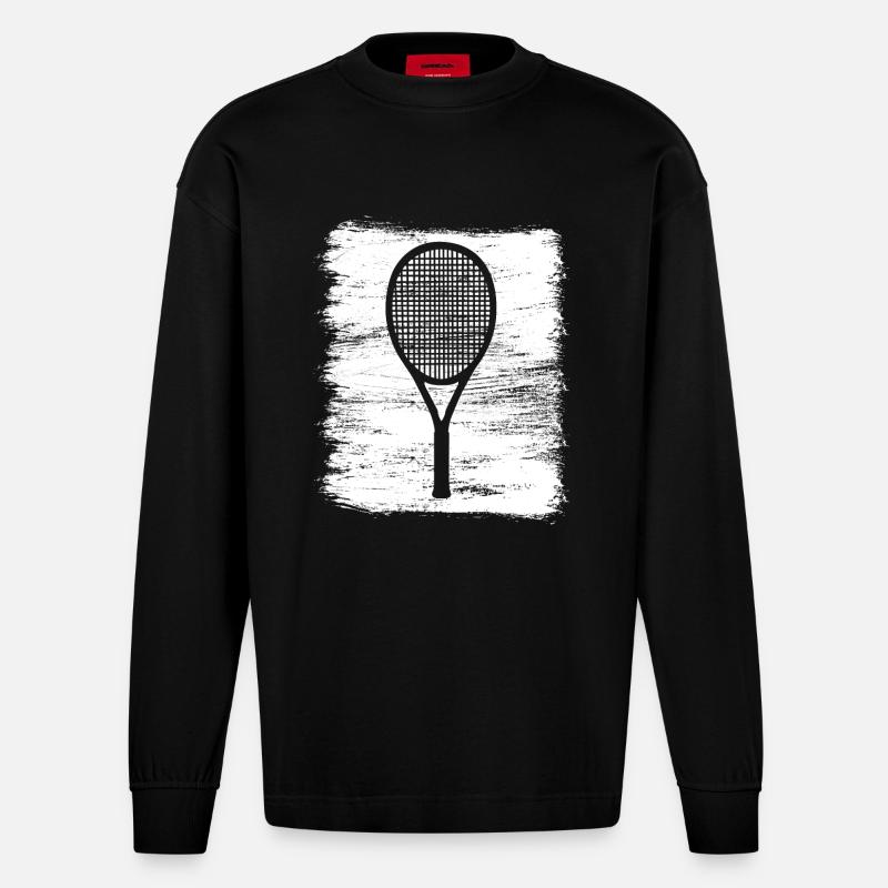 Tennisschläger - Heavyweight Oversized Organic Langarmshirt Made in EU - SOLID BLACK