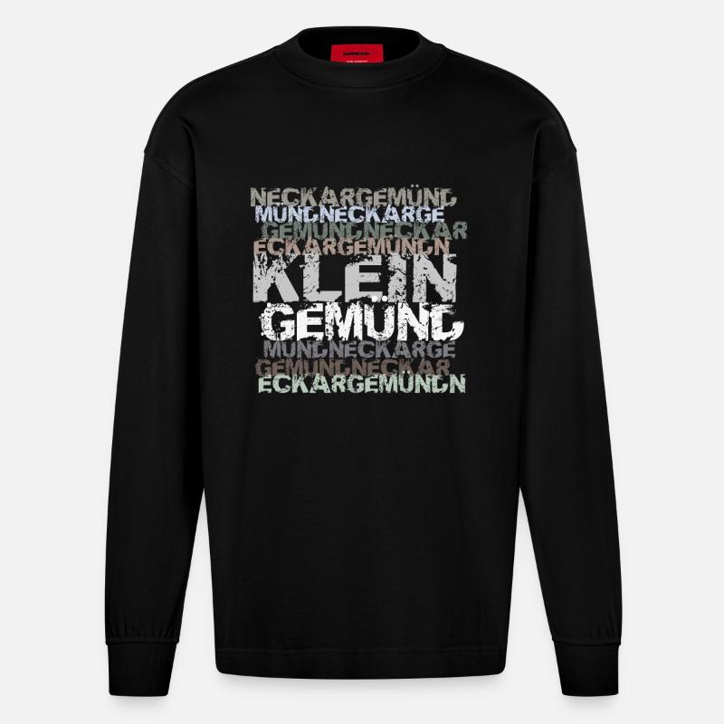Neckargemünd - Kleingemuend - Heavyweight Oversized Organic Langarmshirt Made in EU - SOLID BLACK